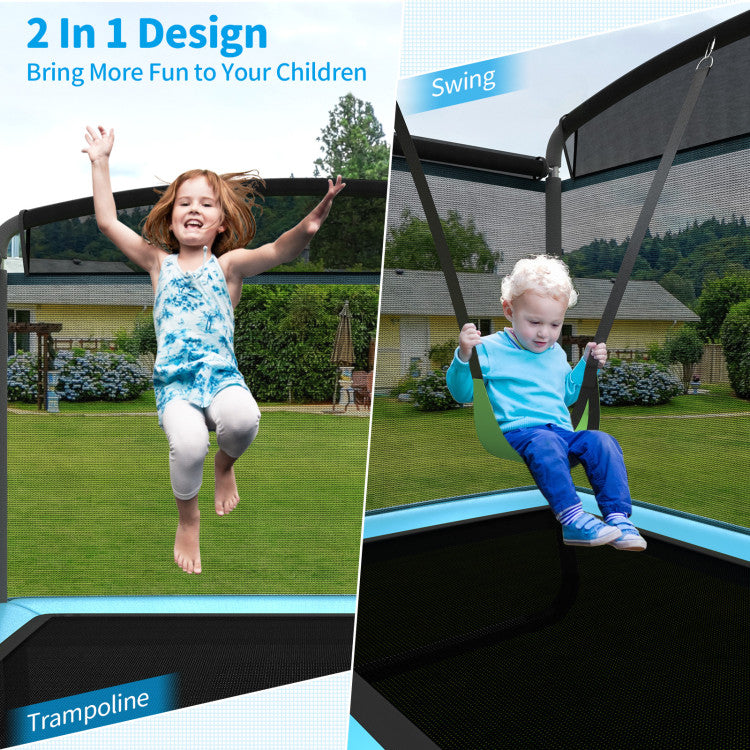 6 ft Kids Trampoline with Swing & Safety Fence - Fun and Secure Outdoor Play