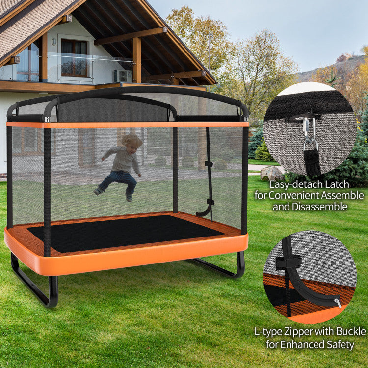 6 ft Kids Trampoline with Swing & Safety Fence - Fun and Secure Outdoor Play