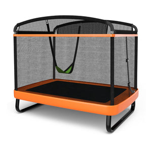 6 ft Kids Trampoline with Swing & Safety Fence - Fun and Secure Outdoor Play