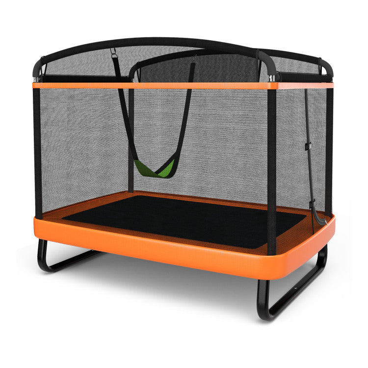6 ft Kids Trampoline with Swing & Safety Fence - Fun and Secure Outdoor Play