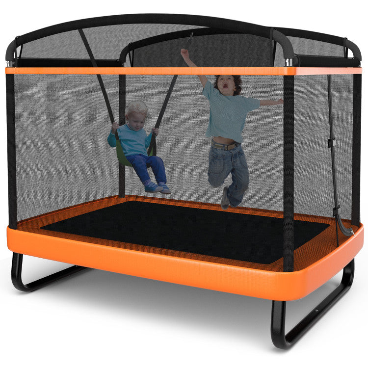6 ft Kids Trampoline with Swing & Safety Fence - Fun and Secure Outdoor Play
