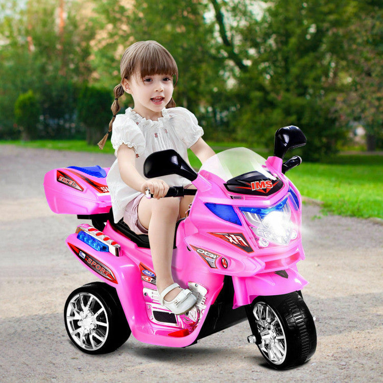 6V 3-Wheel Kids Ride-On Motorcycle with Lights, Music, and Fun Features