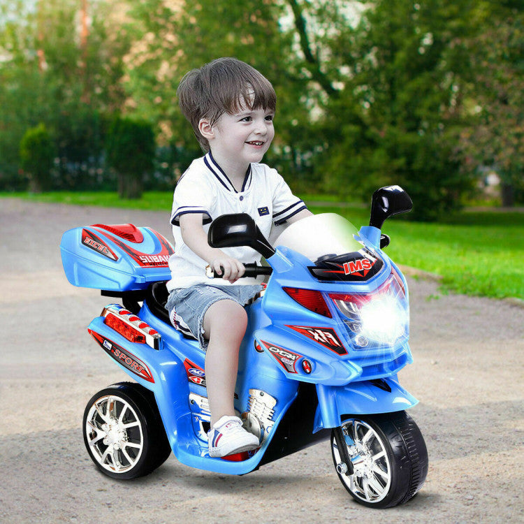 6V 3-Wheel Kids Ride-On Motorcycle with Lights, Music, and Fun Features