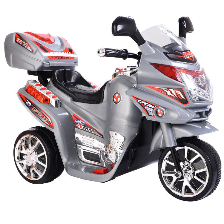 6V 3-Wheel Kids Ride-On Motorcycle with Lights, Music, and Fun Features