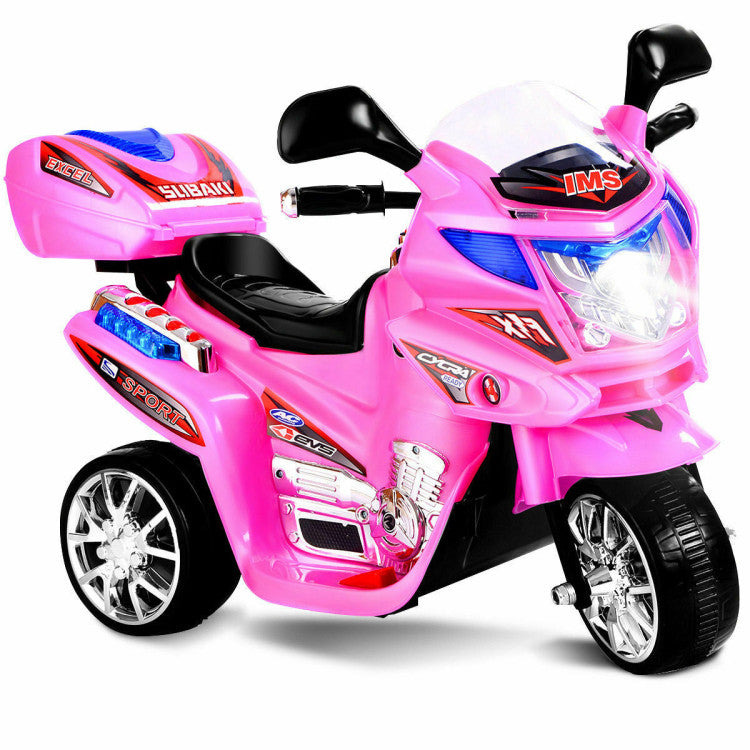 6V 3-Wheel Kids Ride-On Motorcycle with Lights, Music, and Fun Features