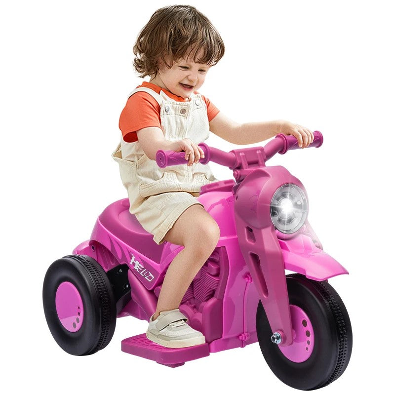 6V Kids Electric Ride-On Motorcycle with Bubbles, 3 Wheels, LED Headlight & Music