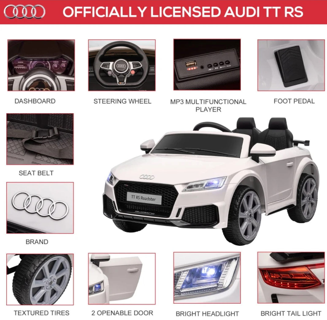 6V Kids Electric Ride On Car, Licensed Audi TT RS 