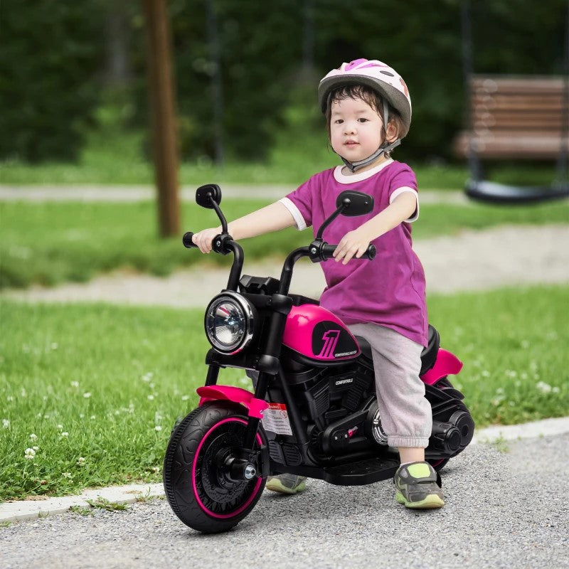 6V Kids Motorcycle with Training Wheels, Single-Button Start, and Safe Design