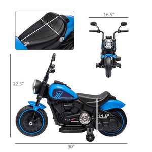 6V Kids Motorcycle with Training Wheels, Single-Button Start, and Safe Design