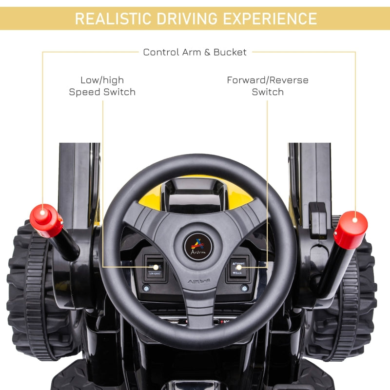 6V Kids Ride on Excavator, Bulldozer, Electric Construction Vehicle, Rechargeable Battery Powered Truck