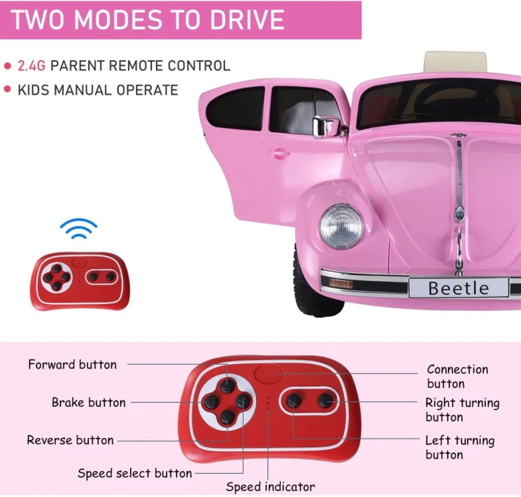 6V Licensed Volkswagen Beetle Ride-on Kids Electric Car 