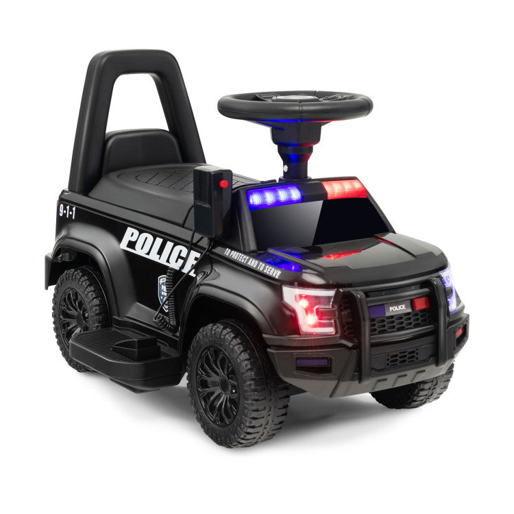 6V Kids Ride-On Police Car with Siren, Flashing Lights, and Real Megaphone