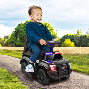 6V Kids Ride-On Police Car with Siren, Flashing Lights, and Real Megaphone