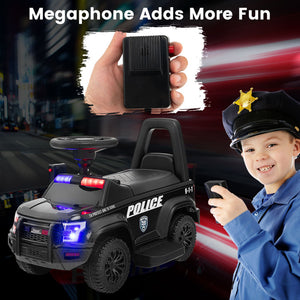 6V Kids Ride-On Police Car with Siren, Flashing Lights, and Real Megaphone