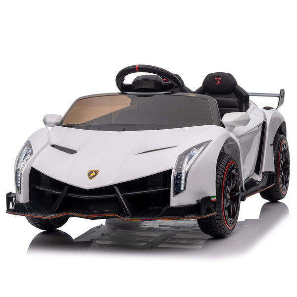 Lamborghini Poison Small Dual Drive 12V 4.5AH with 2.4G Remote Control Kids Sports Car, Electric Toy Car, White