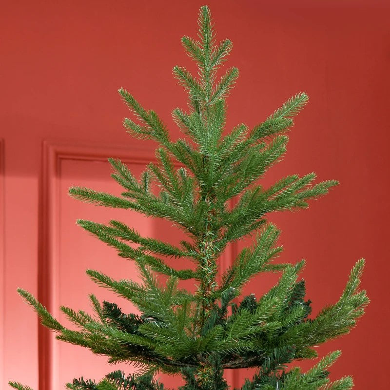 6ft Artificial Christmas Tree, Realistic Pine with 795 Branches, Hinged Auto-Open & Steel Base