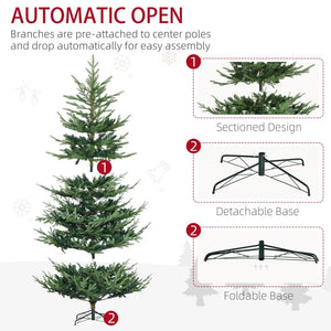 6ft Artificial Christmas Tree, Realistic Pine with 795 Branches, Hinged Auto-Open & Steel Base