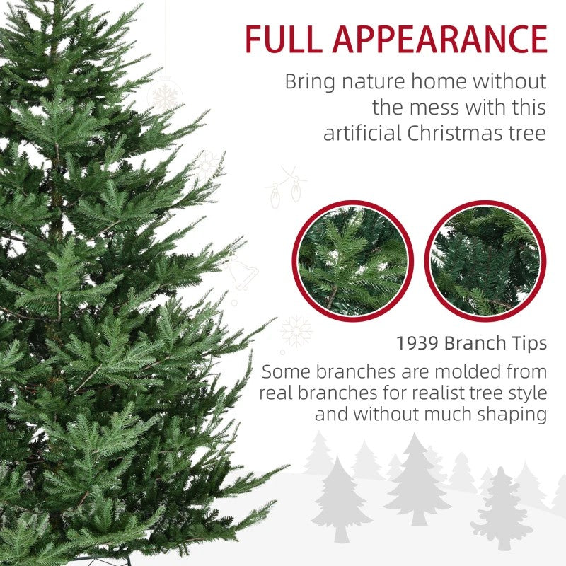 6ft Artificial Christmas Tree, Realistic Pine with 795 Branches, Hinged Auto-Open & Steel Base