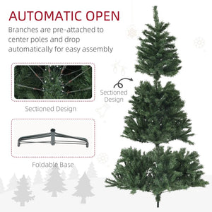 6ft Artificial Christmas Tree with 1000 Branch Tips, Auto Open & Steel Base, Green