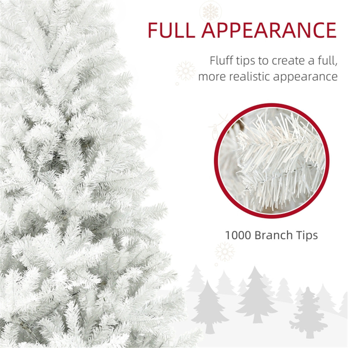 6ft Artificial White Christmas Tree for Festive Holiday Decor