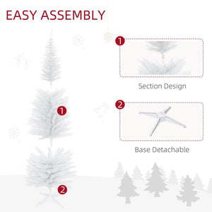 6ft Slim Artificial Pencil Christmas Tree with 390 Realistic Tips and Durable Plastic Stand