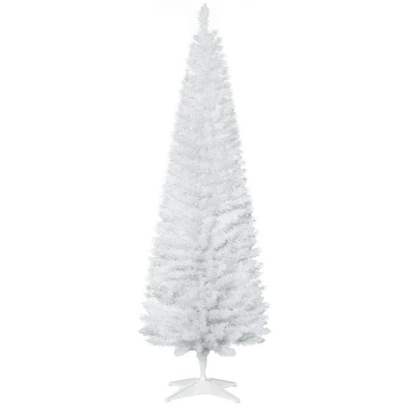 6ft Slim Artificial Pencil Christmas Tree with 390 Realistic Tips and Durable Plastic Stand