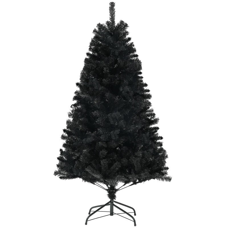 6ft Unlit Black Artificial Christmas Tree with 1000 Branch Tips & Steel Base