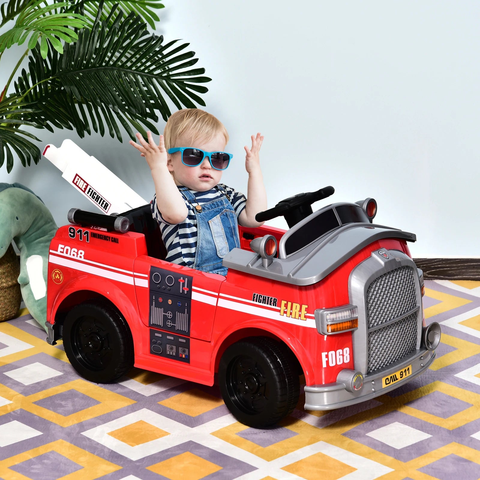 6V electric fire engine toy car for young children