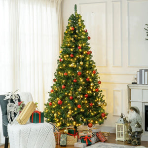 7.5 FT Pre-Lit Artificial Christmas Tree with 500 Warm White LEDs and Realistic Branches