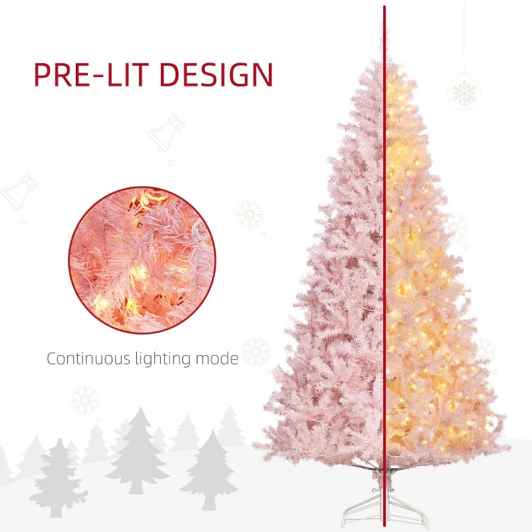 7.5 FT Pre-Lit Artificial Christmas Tree with 500 Warm White LEDs and Realistic Branches