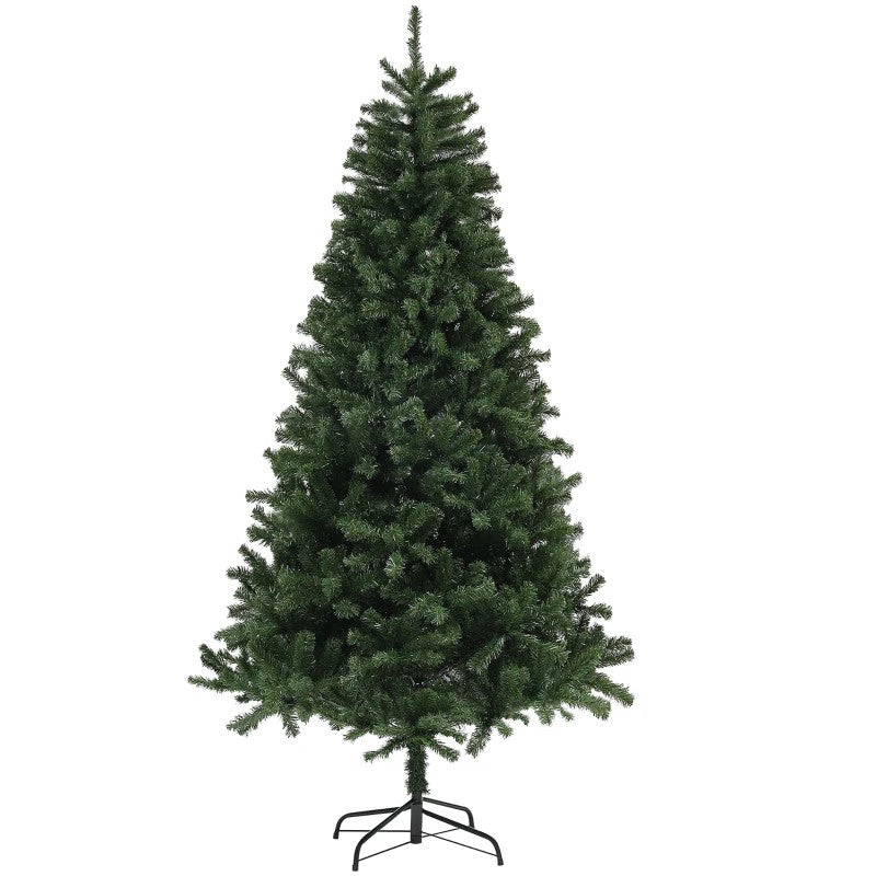 7.5ft Flocked Artificial Christmas Tree, 1346 Realistic Tips, Auto-Open, Metal Stand, Indoor/Outdoor