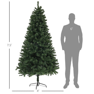 7.5ft Flocked Artificial Christmas Tree, 1346 Realistic Tips, Auto-Open, Metal Stand, Indoor/Outdoor