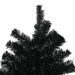 7.5ft Unlit Black Artificial Christmas Tree with 1346 Branch Tips & Steel Base