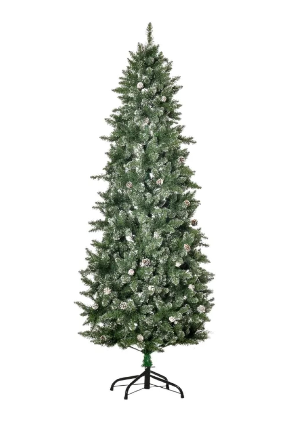 7.5ft Unlit Snow-Dipped Fir Artificial Christmas Tree with Pine Cones & 1119 Tips