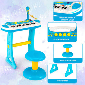 31-Key Kids Piano Keyboard Toy with Microphone and Multiple Sounds for Age 3+