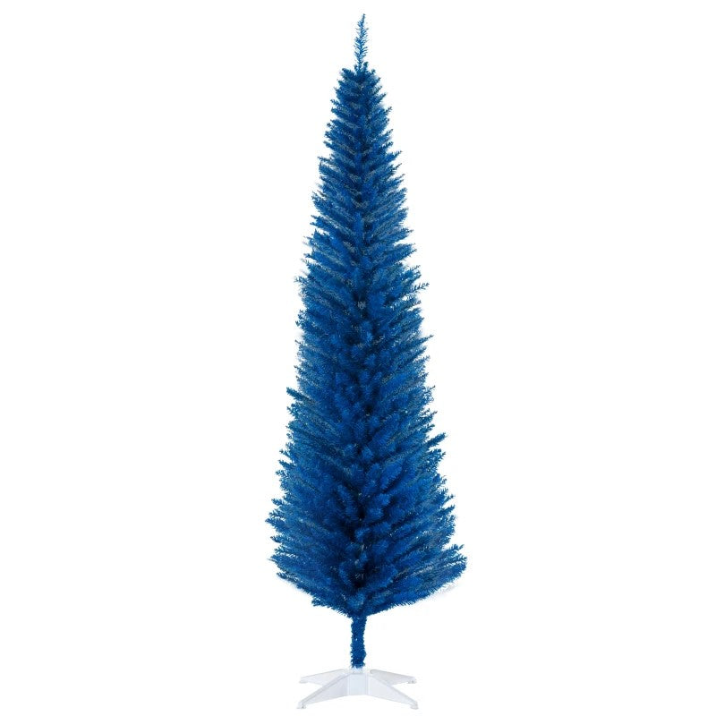 7FT Decorated Pencil Christmas Tree with 499 Realistic Branch Tips & Plastic Stand