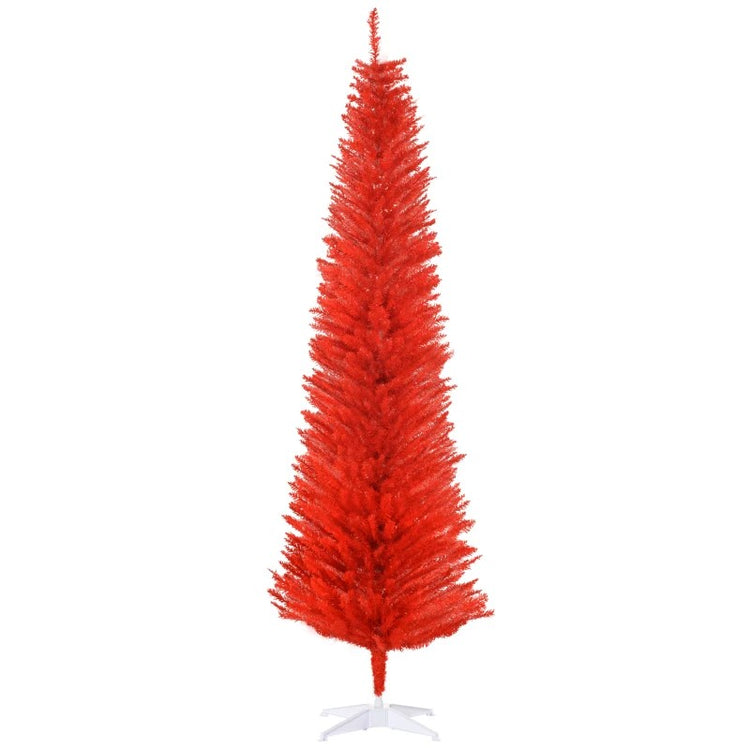 7FT Decorated Pencil Christmas Tree with 499 Realistic Branch Tips & Plastic Stand