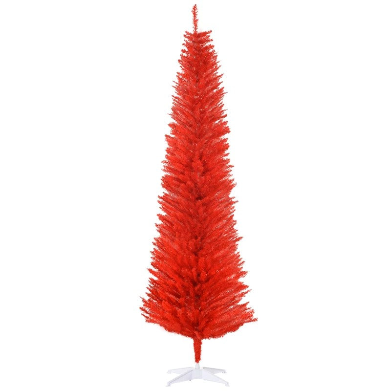 7FT Decorated Pencil Christmas Tree with 499 Realistic Branch Tips & Plastic Stand