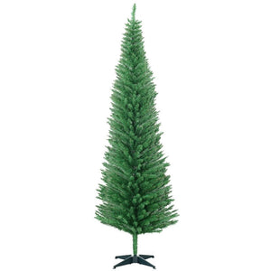 7FT Decorated Pencil Christmas Tree with 499 Realistic Branch Tips & Plastic Stand