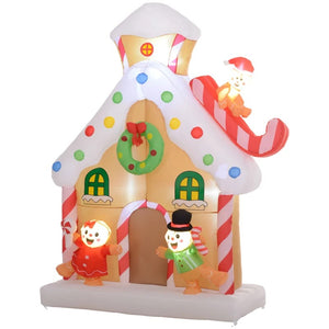 7FT Inflatable Gingerbread House with LED Lights – Christmas Yard & Indoor Decor