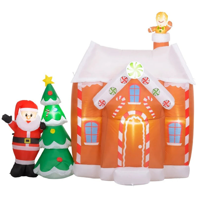 7FT Inflatable Gingerbread House with LED Lights – Christmas Yard & Indoor Decor