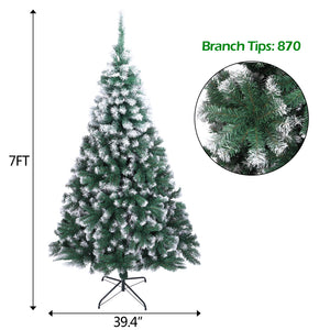 7FT Spray White PVC Christmas Tree with 870 Branches - Perfect Holiday Decor