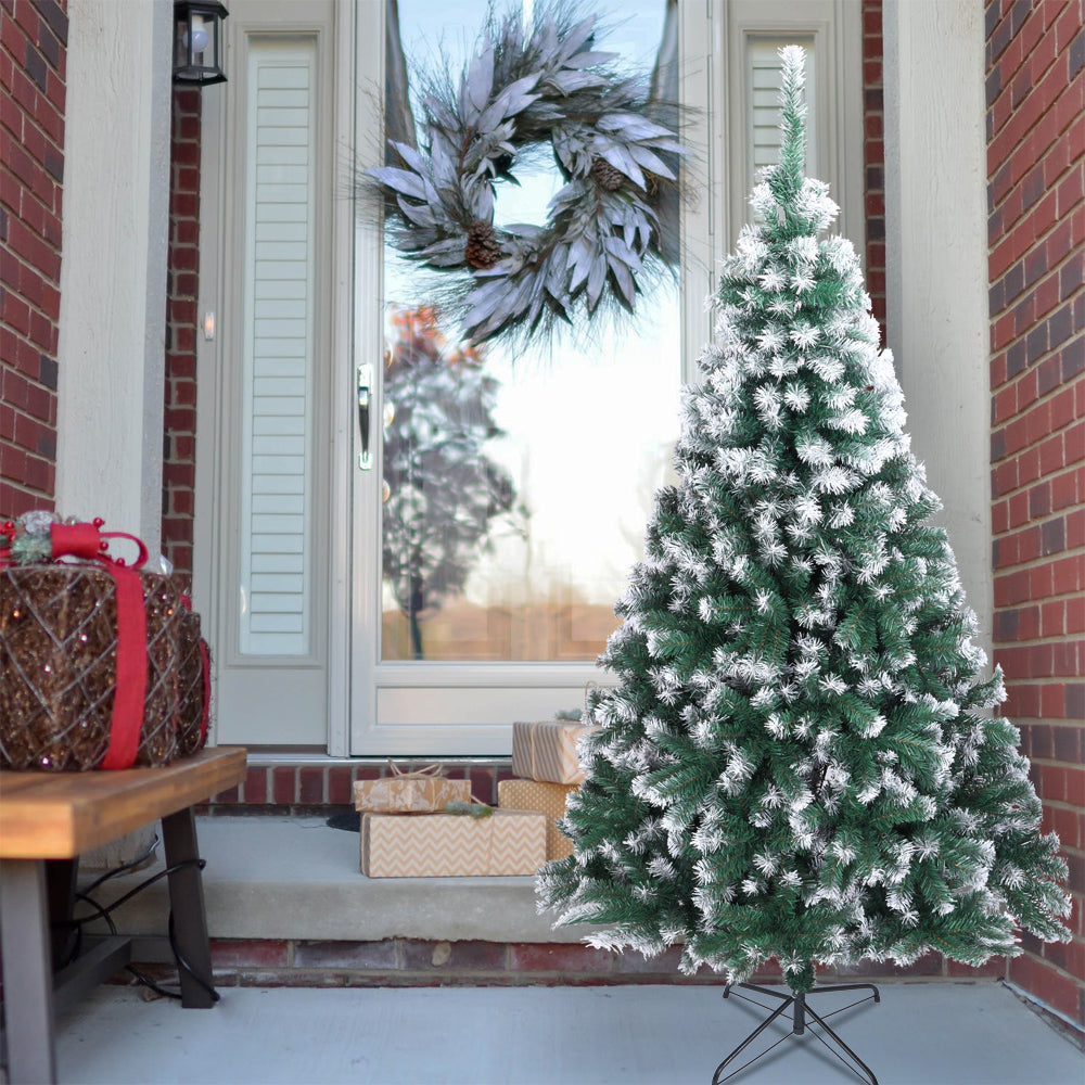 7FT Spray White PVC Christmas Tree with 870 Branches - Perfect Holiday Decor