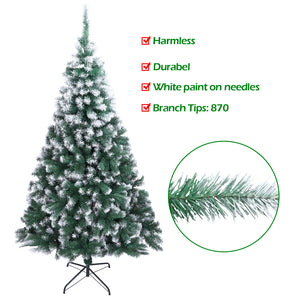 7FT Spray White PVC Christmas Tree with 870 Branches - Perfect Holiday Decor