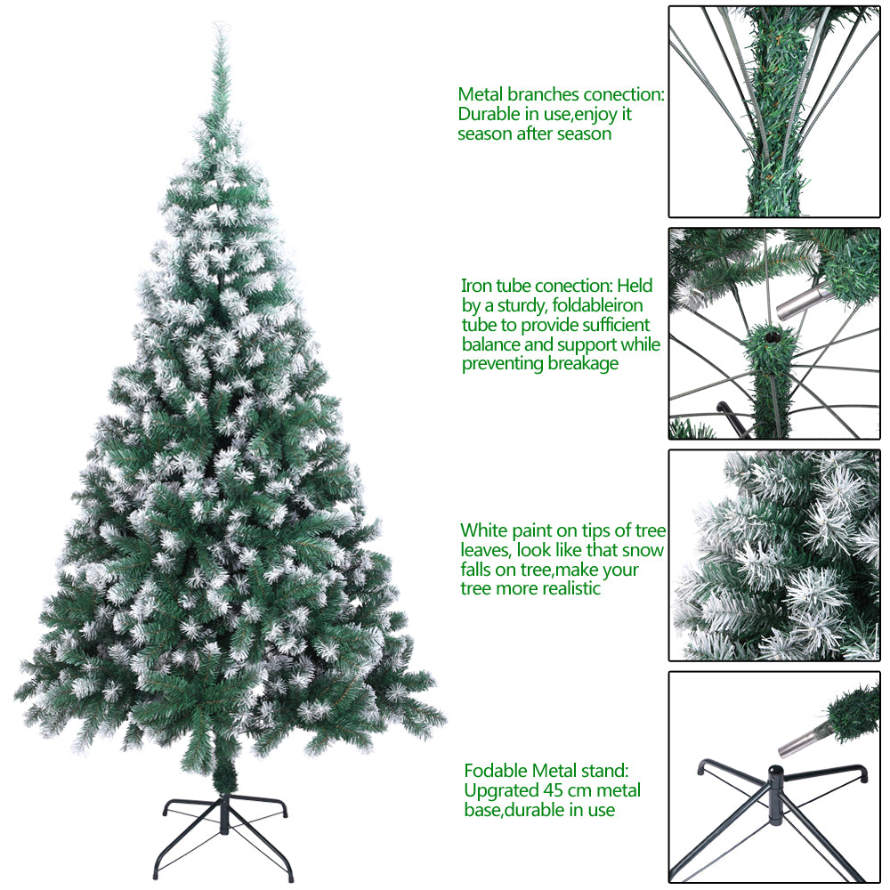 7FT Spray White PVC Christmas Tree with 870 Branches - Perfect Holiday Decor