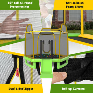 7 ft Trampoline with Ladder & Slide - Perfect for Indoor & Outdoor Kids' Playtime