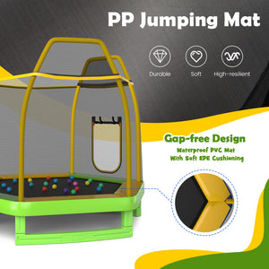 7 ft Trampoline with Ladder & Slide - Perfect for Indoor & Outdoor Kids' Playtime