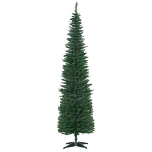 7' Slim Artificial Pencil Christmas Tree with 499 Realistic Branch Tips and Sturdy Stand