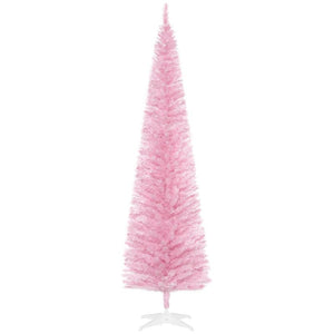 7' Slim Artificial Pencil Christmas Tree with 499 Realistic Branch Tips and Sturdy Stand