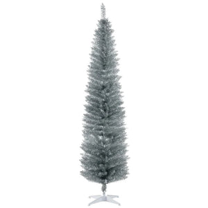 7' Slim Artificial Pencil Christmas Tree with 499 Realistic Branch Tips and Sturdy Stand